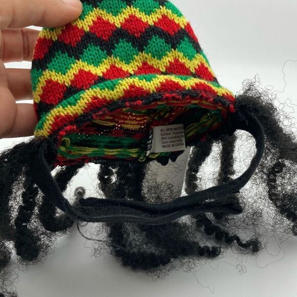 Small Pet Cat Costume Rasta Hat and Dreadlocks - Picture 2 of 2